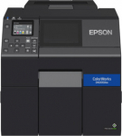 EPS ColorWorks D6000 dye inc, cutter, disp., USB, Ethernet, black - colour label printer, ink-jet (multicoloured), media width (max.): 112 mm, print width (max.): 108 mm, roll diameter (max.): 203 mm, speed (max.): 119 mm/s, cutter, display, Black Ma ...