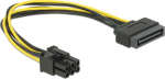 Delock Power SATA 15-pin -6-pin PCI-E, 82924, 0.21 m, SATA, PCI-E