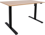 Desk ERGO OPTIMAL with 1 motor 140x70xH71-116cm, hickory/black