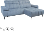 Corner sofa LUZERN RC, electric recliner, bluish grey