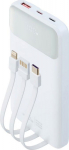 Powerbank Rivacase 10000mAh 22.5W PD 2x USB-C 1x USB-A VA2211 white + kabel USB-C i Lightning