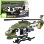 LEANToys Military Helicopter Military Hook Stretcher Lights Sounds Khaki 1:16 LEAN Toys
