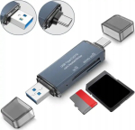Zenwire Memory Card Reader SD USB 3.0 USB-C Adapter 4w1 SD + MICRO SD TF 5 Gb/s do 2TB