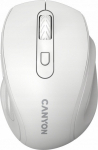 Canyon 6 buttons wireless 2.4Ghz mouse, MX8650A Sensor, DPI up to 1600, Injection case, 3 M life times left and right switches, 2xAAA battery, ABS material, Size: 105x71x40mm, Weight: 59g, white