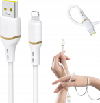 Kabel USB Dudao Kabel Dudao L25L USB-A - Lightning 1m 30W w soft silicone braid - white