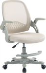 Kids desk chair EMMY with footrest, beige