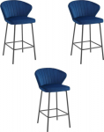 Leobert GATT stool - garnet velvet / black legs x 3