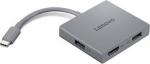 LENOVO USB-C 4 in 1 travel hub Gen2 Schwarz