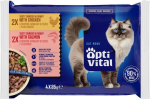 OPTIVITAL Shreds in gravy with chicken and salmon - wet cat food - 4x85g