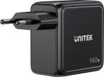 UNITEK GAN CHARGER WITH DISPLAY, 140W, 3xUSB-C