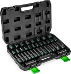 Set of long impact sockets 35 pieces 1/2" hexagonal WUBER