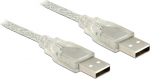 DELOCK USB Kabel A -> A St/St 0.50m transparent