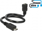 Delock OTG ShapeCable USB forl&aelig;ngerkabel 35cm Sort