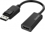 Adapter - &uuml;leminek Hama Displayport (M) -> HDMI (F) 2160p Ultra HD 3840 x 2160 pixel, kullatud kontaktid, must, kompaktne