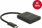 Delock USB Type-C&trade; Splitter (DP Alt Mode) > 2 x HDMI out 4K 30 Hz
