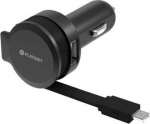 Platinet PLCRRCC Universal IC Car charger 2.4A USB + Rolling Micro USB Cable