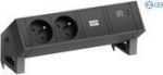 Bachmann 902.964 - DESK2 2xCEE7/3 1xUSB C 60W RAL9005 - Steckdosenleiste