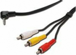Cable PremiumCord Jack 3.5mm - RCA (Cinch) x3 1.5m czarny (kjack4cin)