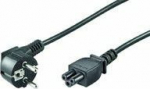 MicroConnect Power Cord CEE 7/7 - C5 1m, Angled Schuko, Black