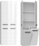Topeshop Bathroom cabinet Nel Dd 2K basket 60cm white gloss