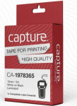 Capture 12mm x 3.0m White on Black, Label-tape