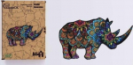 PuzzleOK Puzzle Wood eko 72 A rare rhino A4