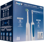 Oral-B Idropulsore Health Center, adult, Rotating and vibrating toothbrush, Blau, Wei&szlig;, 2 min, 30 sec, Wei&szlig;, Rund