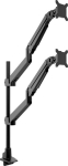 Multibrackets M VESA Gas Lift Arm Basic Dual Stacked Pole | VESA 50x50-100x100 | Max 10kg | Table clamp mount | Svart