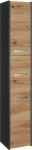 Topeshop Bathroom cabinet, post, 30x30x170 cm, antracyt, dąb artisan