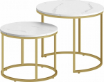 Leobert Round coffee table 2szt - marble / golden legs