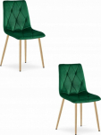 Leobert Krzesło LIBRA - dark green velvet / wood color legs x 2