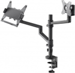 Wentronic Goobay Basic - Befestigungskit (Monitorarm, Notebook Storage, Notebook bay arm, Clamping fixture for table, Stange) - mittel - f&uuml;r Monitor/Notebook - Stahl, Aluminium - Schwarz - screen size: 43.2-81.3 cm (17"-32")
