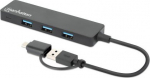 MANHATTAN 4-Port USB 3.0 Typ-C / Typ-A Combination hub black
