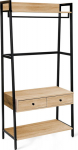 Hallway shelf LAVINIA 84x40xH169cm, ash/black