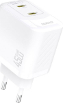 Dudao A28PEU Adapter 45Watt 2xUSB-C Hvid