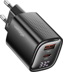 Charger Voltage GaN Charger Mini 33W PD 3.0 QC 3.0 USB-A USB-C Digital Display czarna