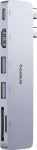 Baseus UltraJoy Series 6w1 USB-C 40 Gb/s USB 3.0 HDMI 4K z reader SD i microSD - szary