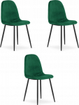 Leobert PADVA chair - velvet green / black legs x 3