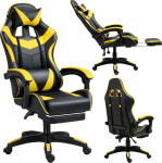 Lean office chair, LEAN gaming chair, swivel office chair Z Footstool Cushions Black and Yellow
