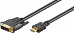 MicroConnect HDMI 19 - DVI-D 18+1 2m M-M, Resolution : HDTV up to