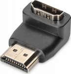 DIGITUS HDMI Adapter, 90&deg; gewinkelt, black gold