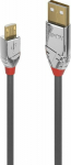Kabel USB Lindy USB-A - microUSB 3 m Szary (36653)