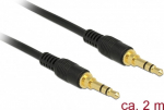 DELOCK Klinkenkabel 3.5mm 3Pin St > St 2.0m schwarz
