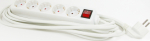 ELEXI Extension cord 3.0m 5 sockets+switch white 1.5mm