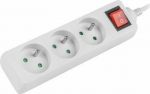 Lanberg extension strip 1.5m 3x PL z white switch - Extension strip Lanberg | 3 jack PL | 1.5m | White | cable made of full copper | z switch