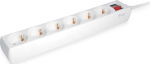 Equip Steckdosenleiste 6xSchuko+Switch->St.90&deg;CL ws. Pla