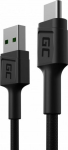 Kabel USB Green Cell USB-A - USB-C 0.3 m Czarny (KABGC25)