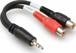 Hosa Technology Kabel Hosa Jack 3.5mm - RCA (Cinch) x2 0.1m czarny (YRA-154)