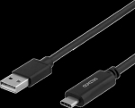 Deltaco kbl USB-C till USB-A, USB 2.0, Black