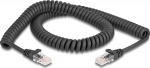 DELOCK RJ45 Spiralkabel Stecker zu Stecker Cat.5e 2m schwarz